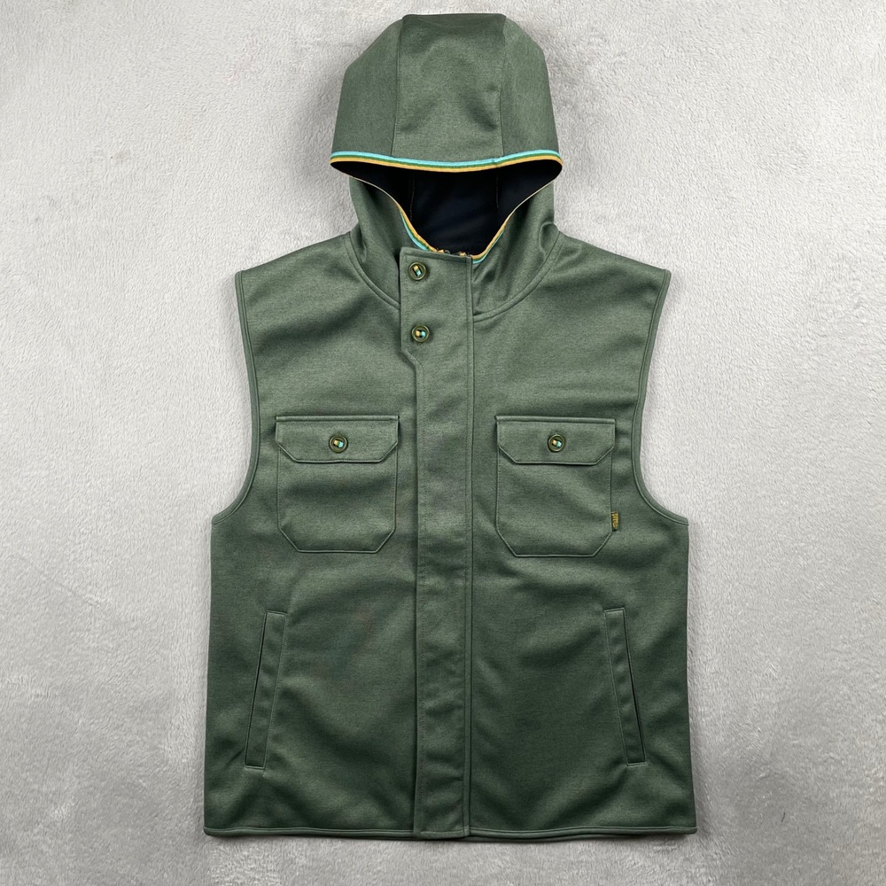 Marsh Wear Vest Mens Small Green Hooded Full Zip Fishing Helix Jacket Outdoor